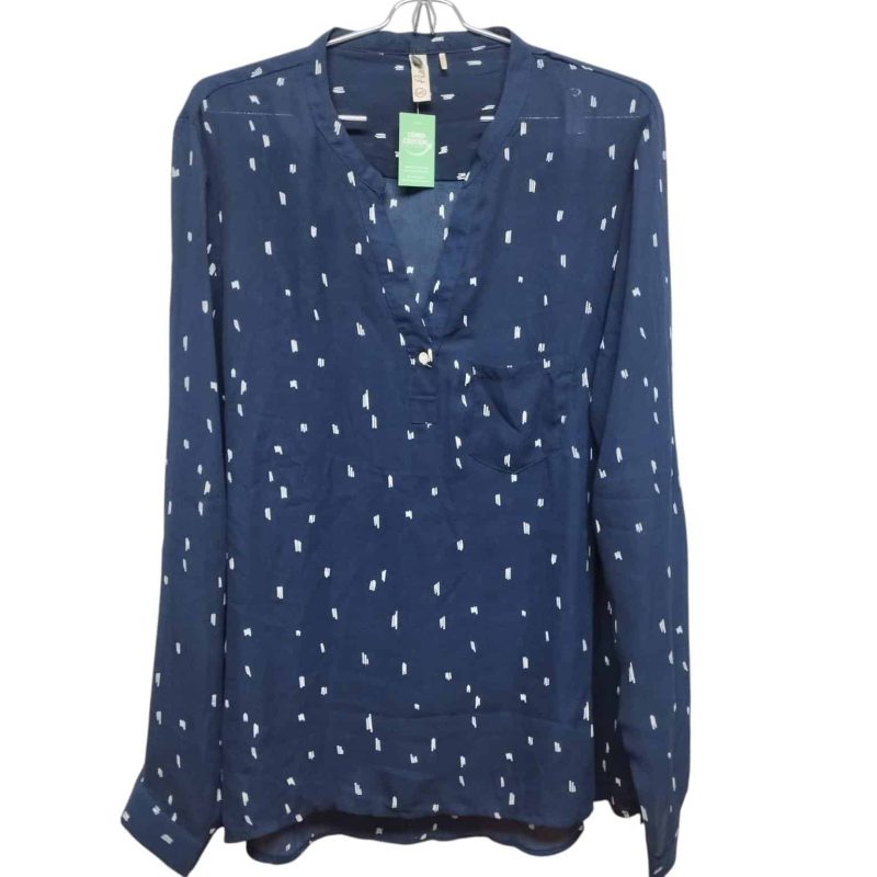 BLUSA GASA AZUL BCO ESC EN V PÌAF T XXL
