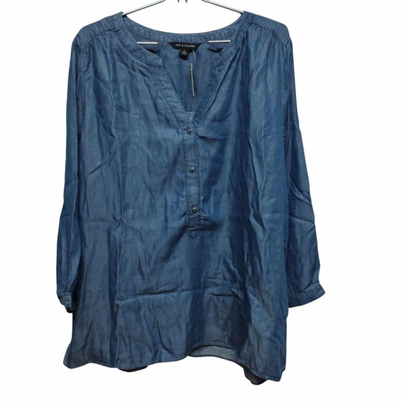 BLUSA AZUL JEAN TIPO CAMISA ESC EN V ZAC & RACHEL T XL
