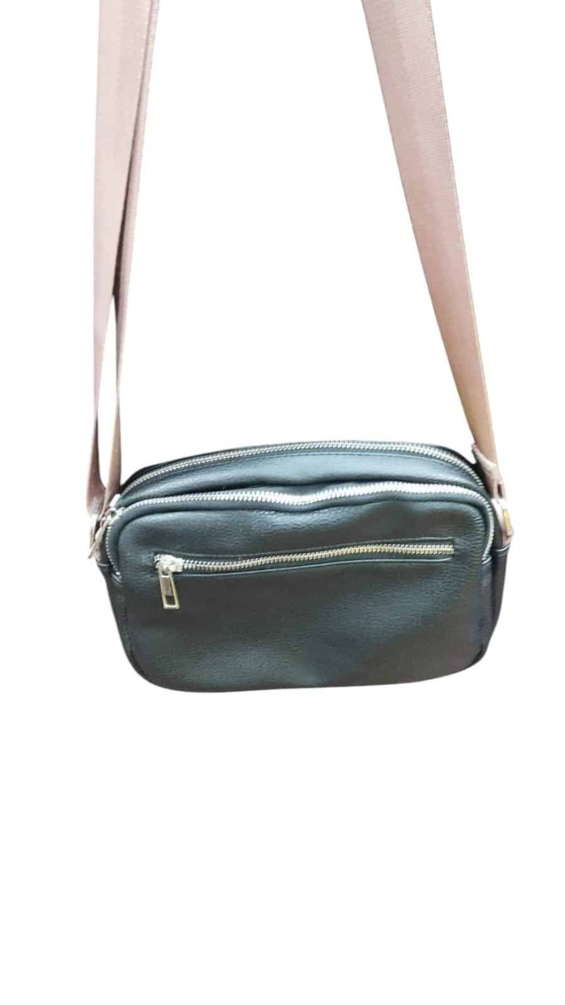 BANDOLERA CUERINA NEGRO CORREA MARRON DANIEL CASSIN