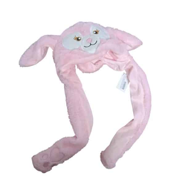 GORRO PELUDITO ROSADO OREJITAS CARITA APRETA ANTENAS MANCHITA