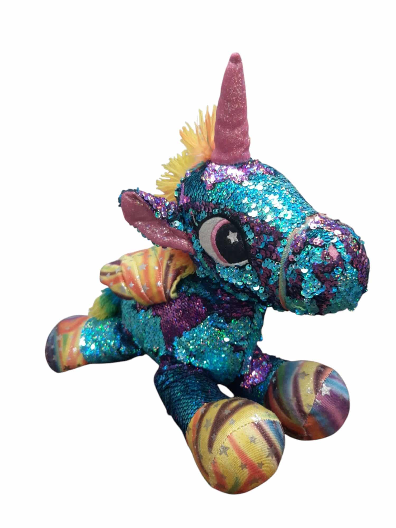 UNICORNIO MEDIANO LENTEJUELAS CELESTES MULTICOLOR
