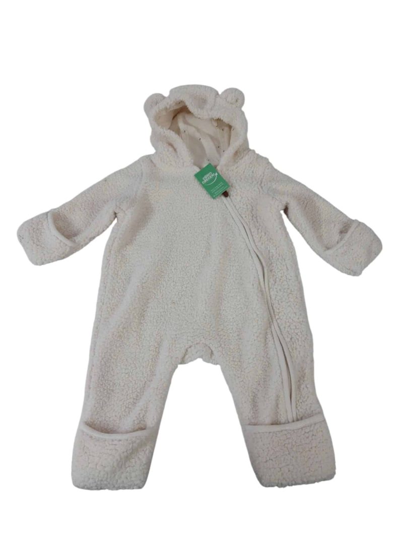 ENTERITO CORDERITO BLANCO CAPUCHA OREJITAS H&M T1/2M