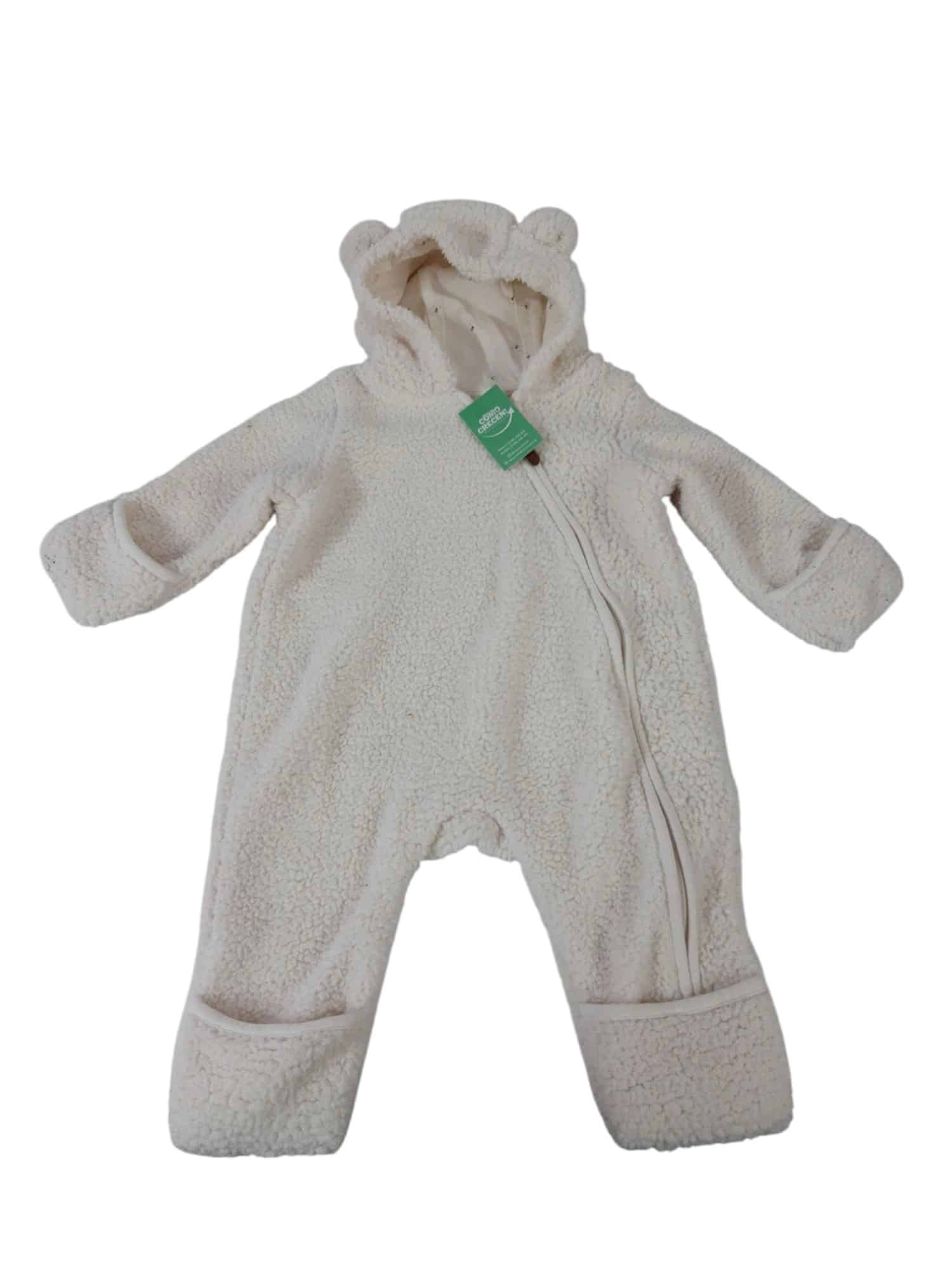 ENTERITO CORDERITO BLANCO CAPUCHA OREJITAS H&M T1/2M