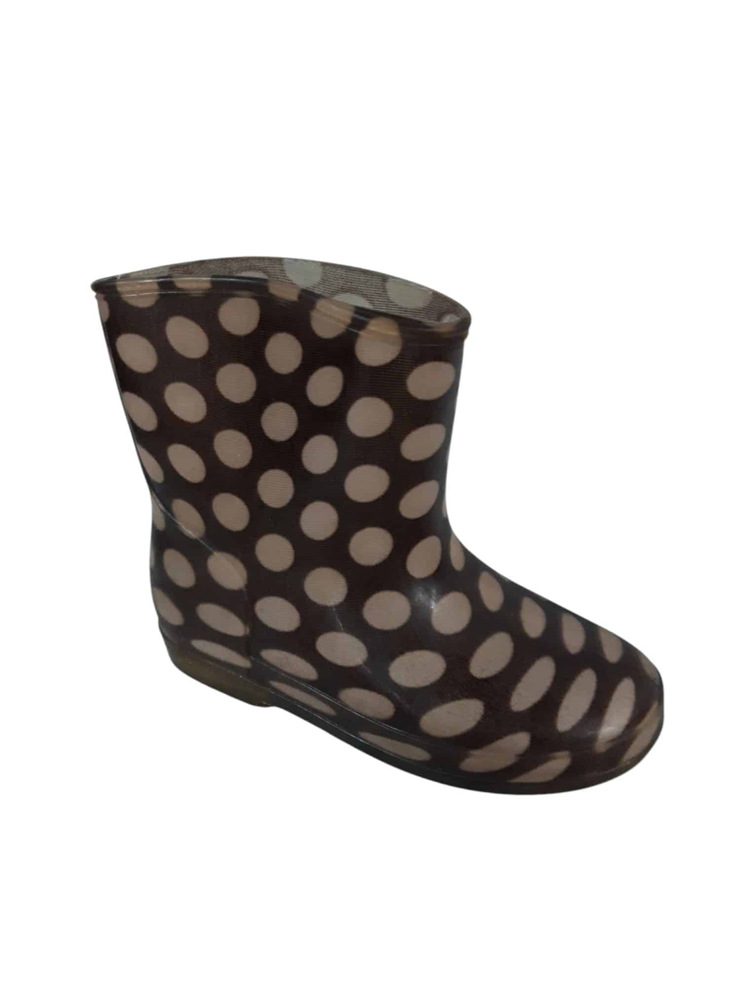 BOTAS DE LLUVIA MARRONES LUNARES BEIGE T23 AP