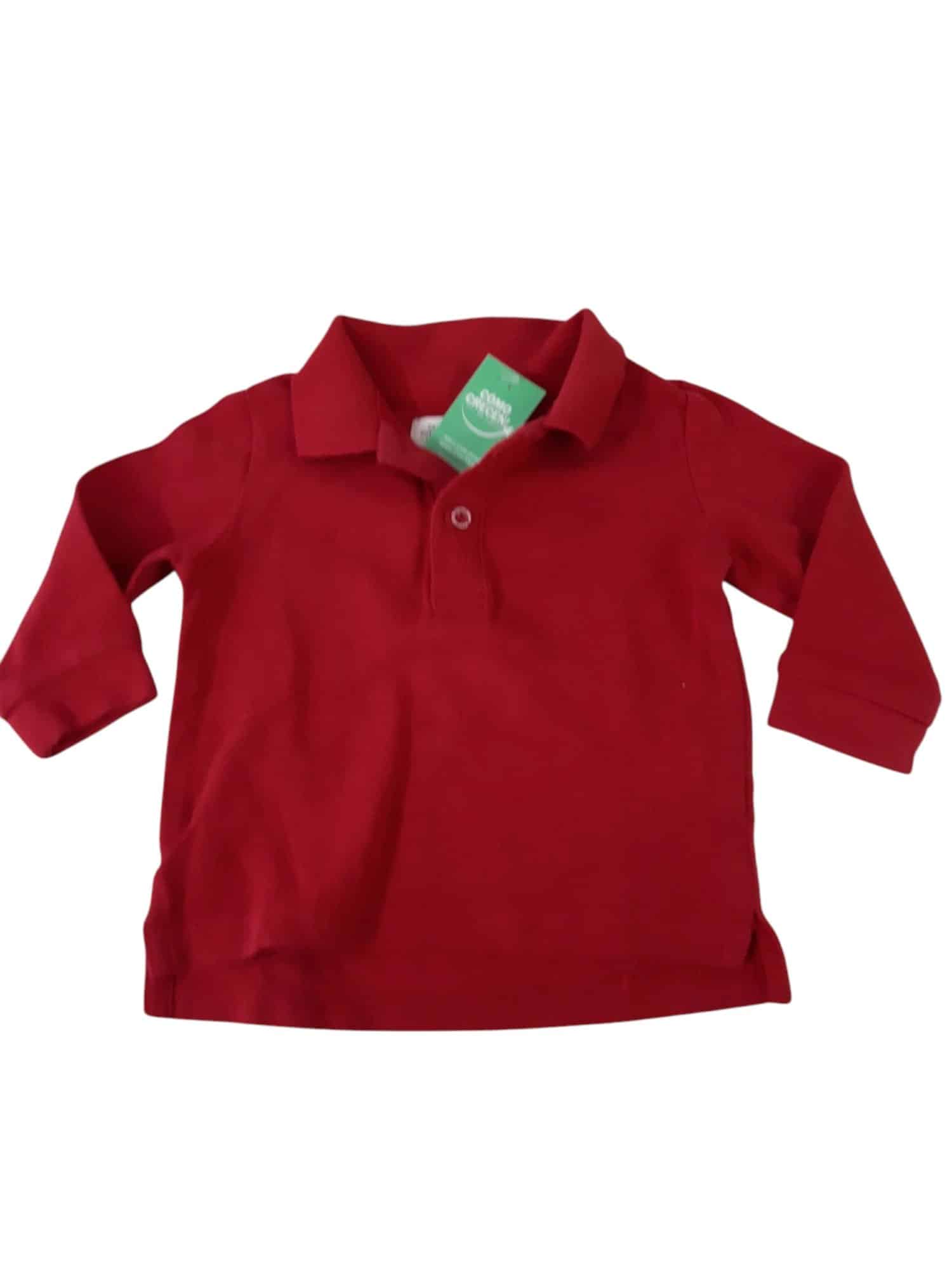 REMERA ROJA CUELLO BOTONES ZARA T3/6M