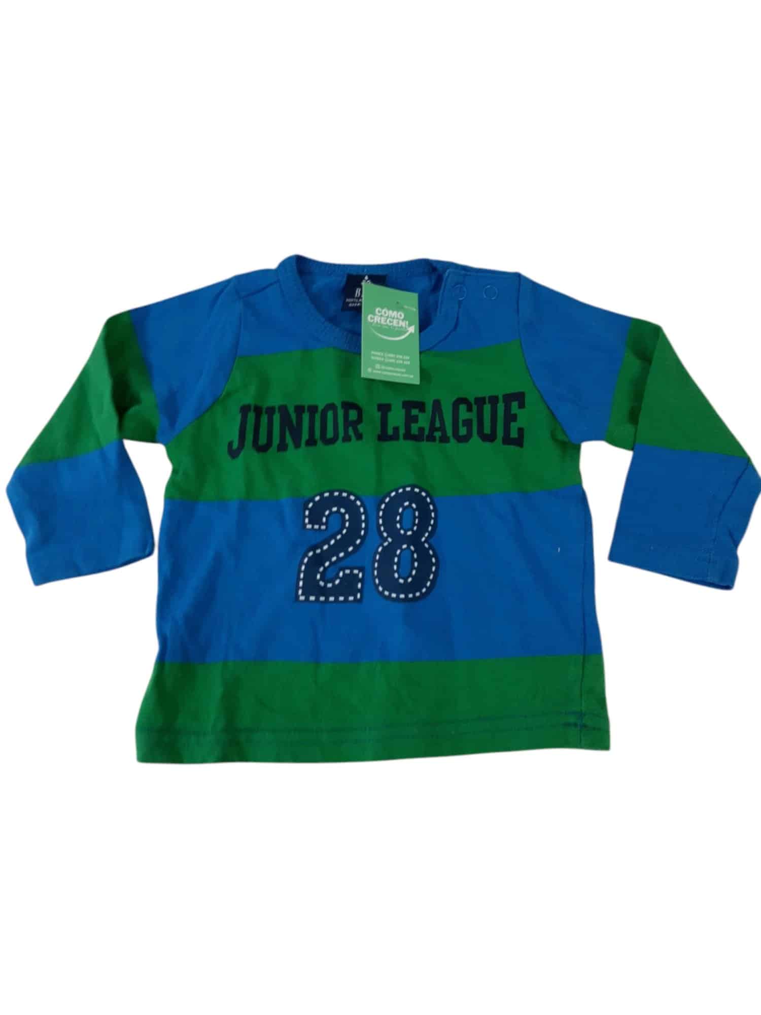 REMERA FRANJAS AZUL VERDE BAS T12M