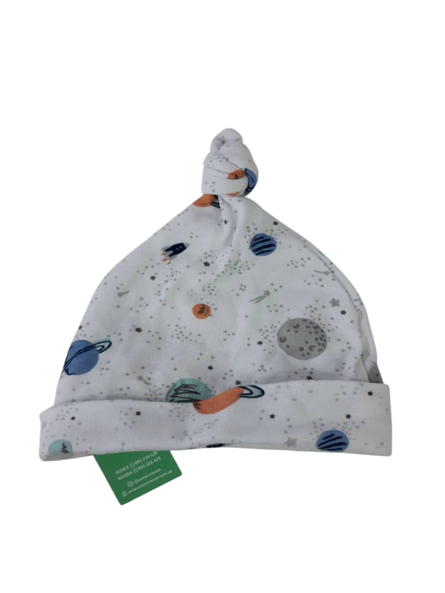 GORRO ALG BLANCO PLANETAS NUDO