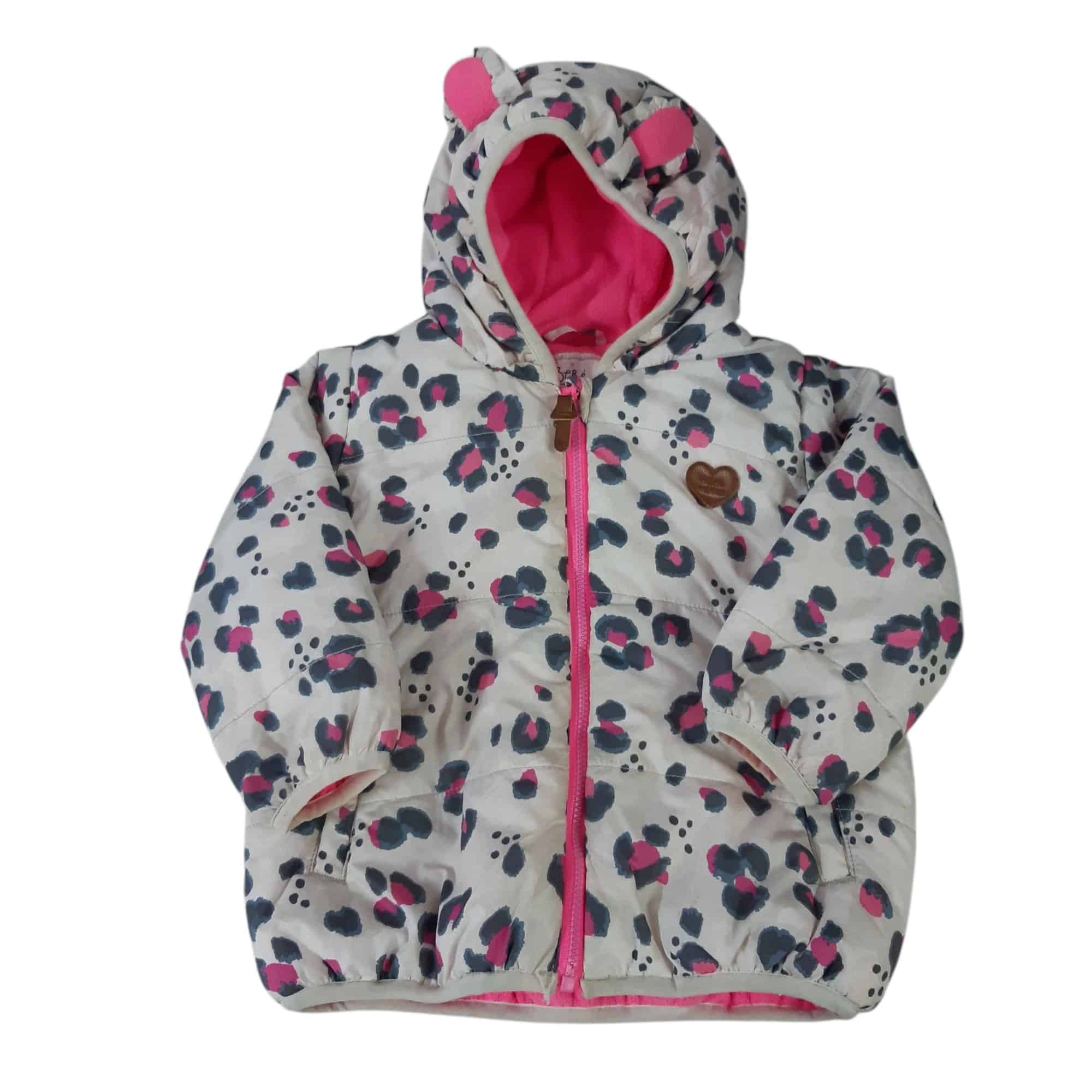 CAMPERA ANIMAL PRINT BCA GRIS FUCSIA INT POLAR BEB FELIZ MIMO T24M ROC