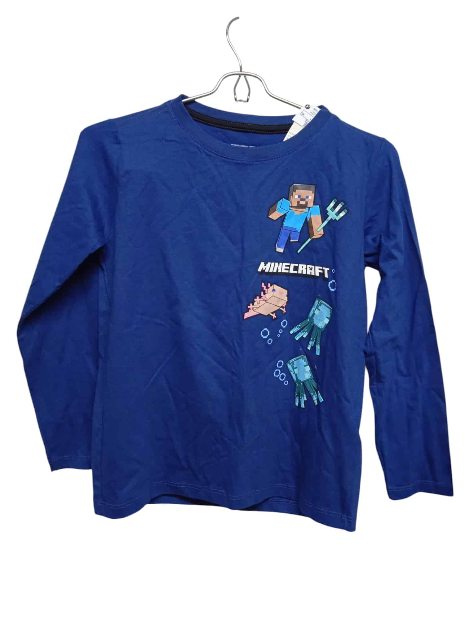 REMERA AZUL MINECRAFT ESTAMPADA T9/10 NUEVA