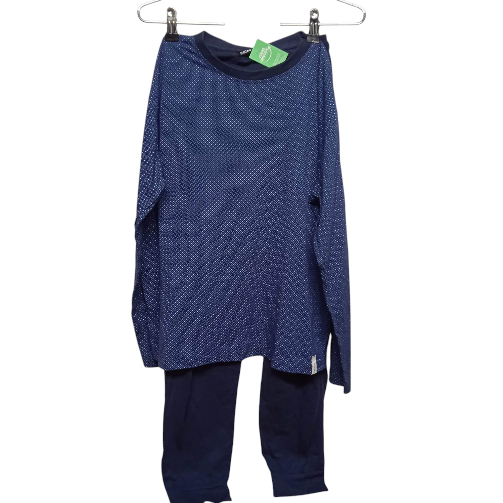 PIYAMA 2P REMERA AZUL RAYITAS PUNTITOS PANTALOBN SACKS TXS-16