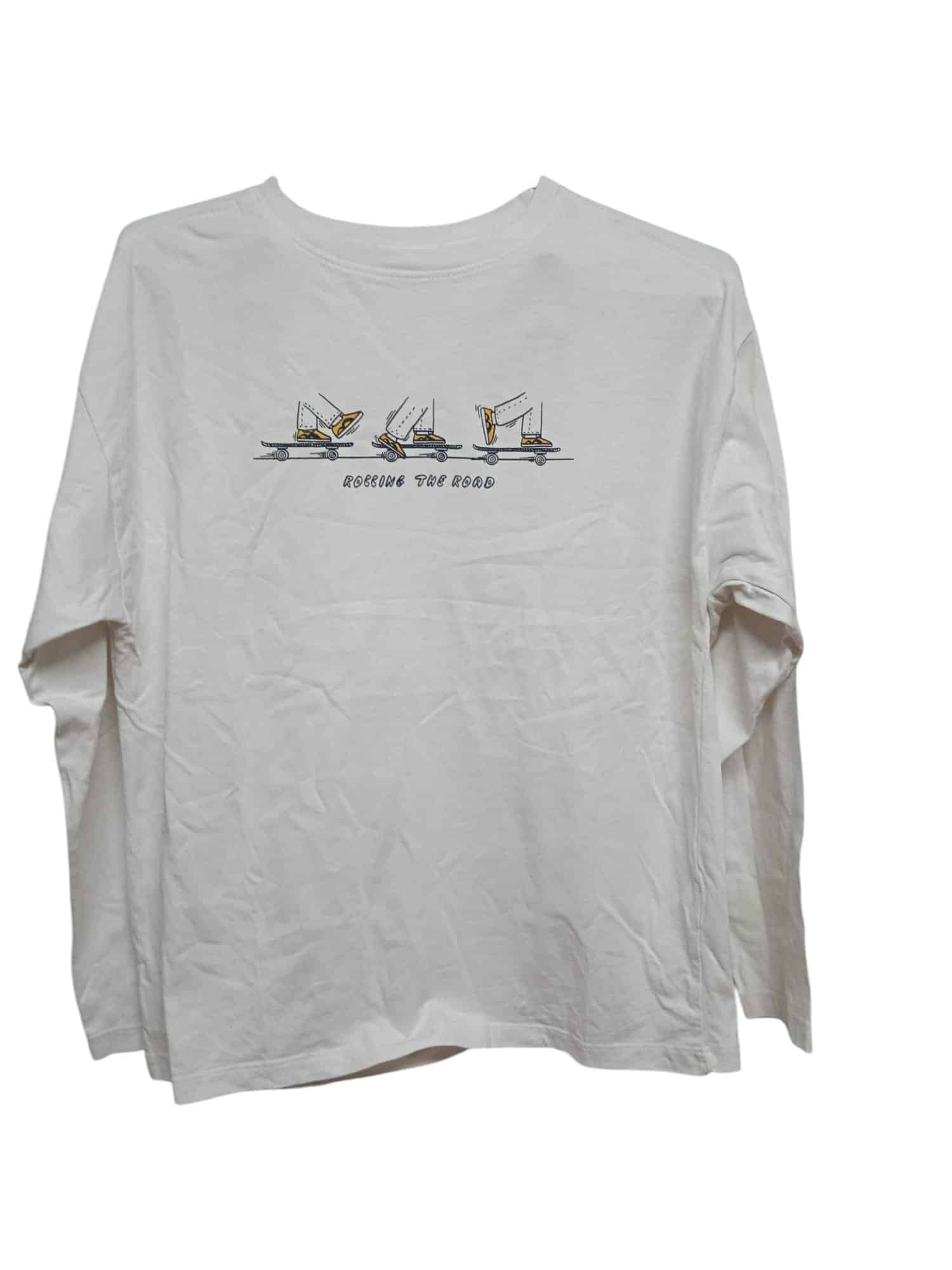 REMERA BLANCA PIES SKATE ZARA T11/12