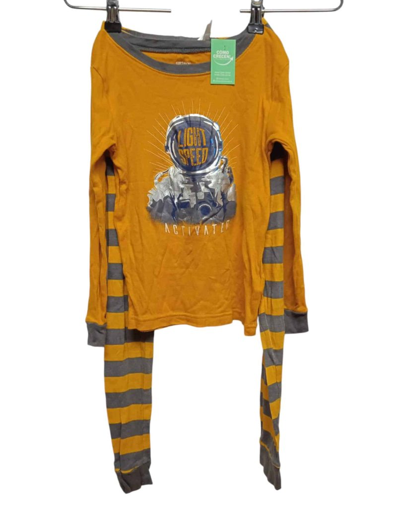 PIYAMA 2P REMERA ANARANJADA PANTALON RAY ASTRONAUTA CARTERS T7