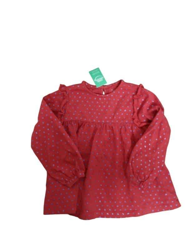 REMERA ROJA LUNARES AZULES BRILLOS ZY GIRL T4/5