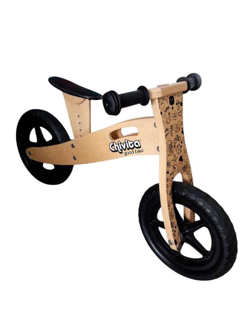 CHIVITA DE MADERA DIBUJOS EN NEGRO