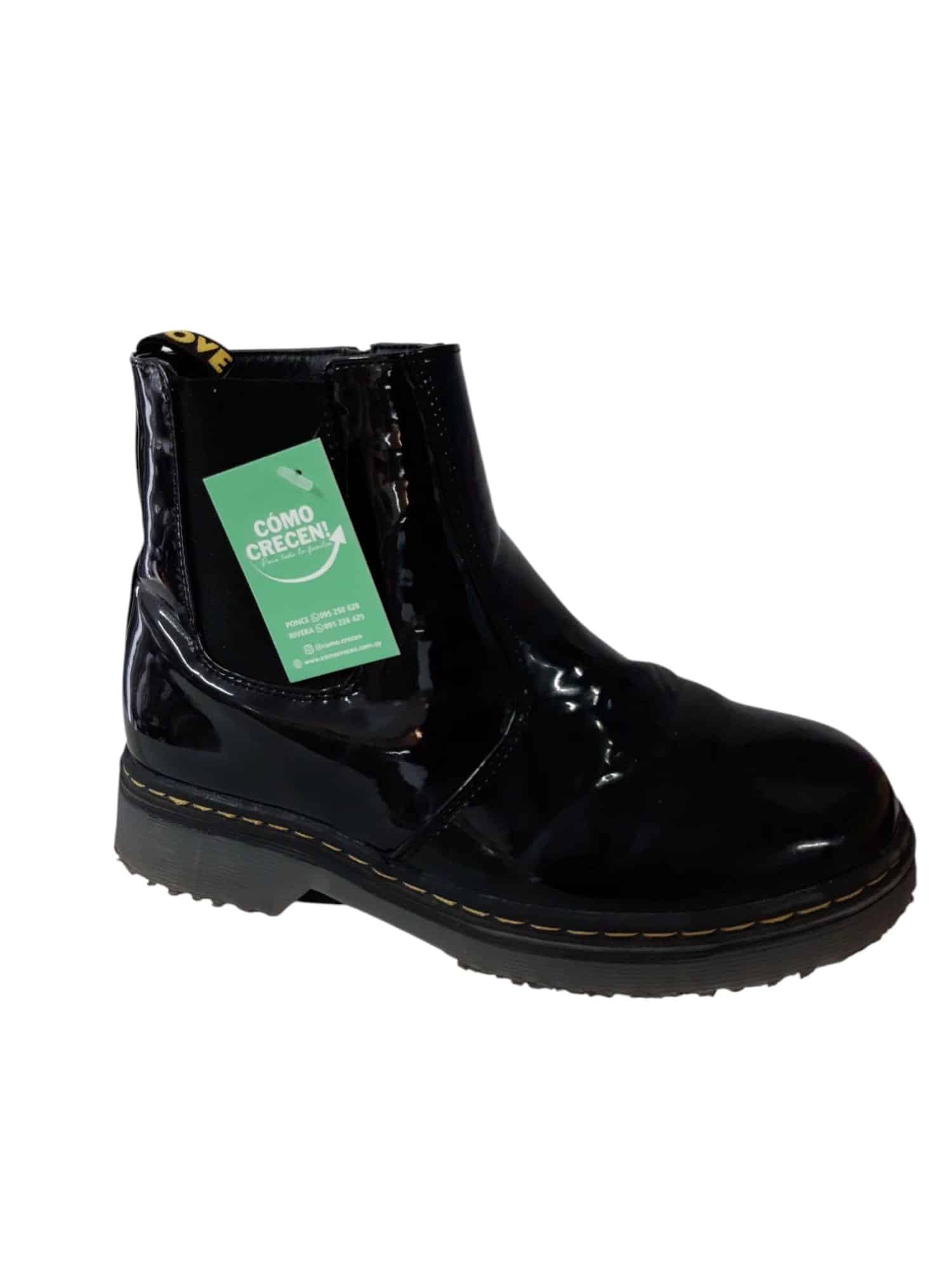 BOTAS NEGRAS GOMA COSTURA AMARILLA T34 MISS CAROL