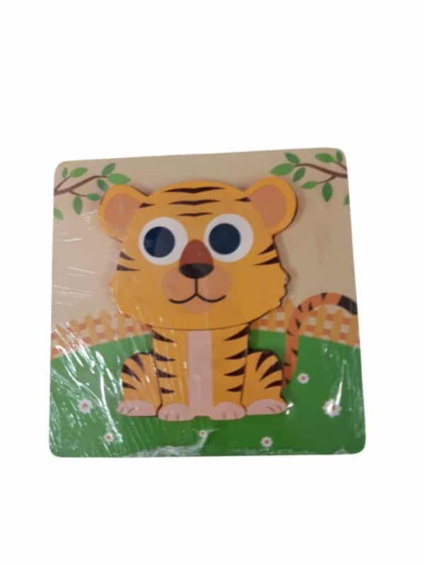 PUZZLE CUADRADO MADERA TIGRE