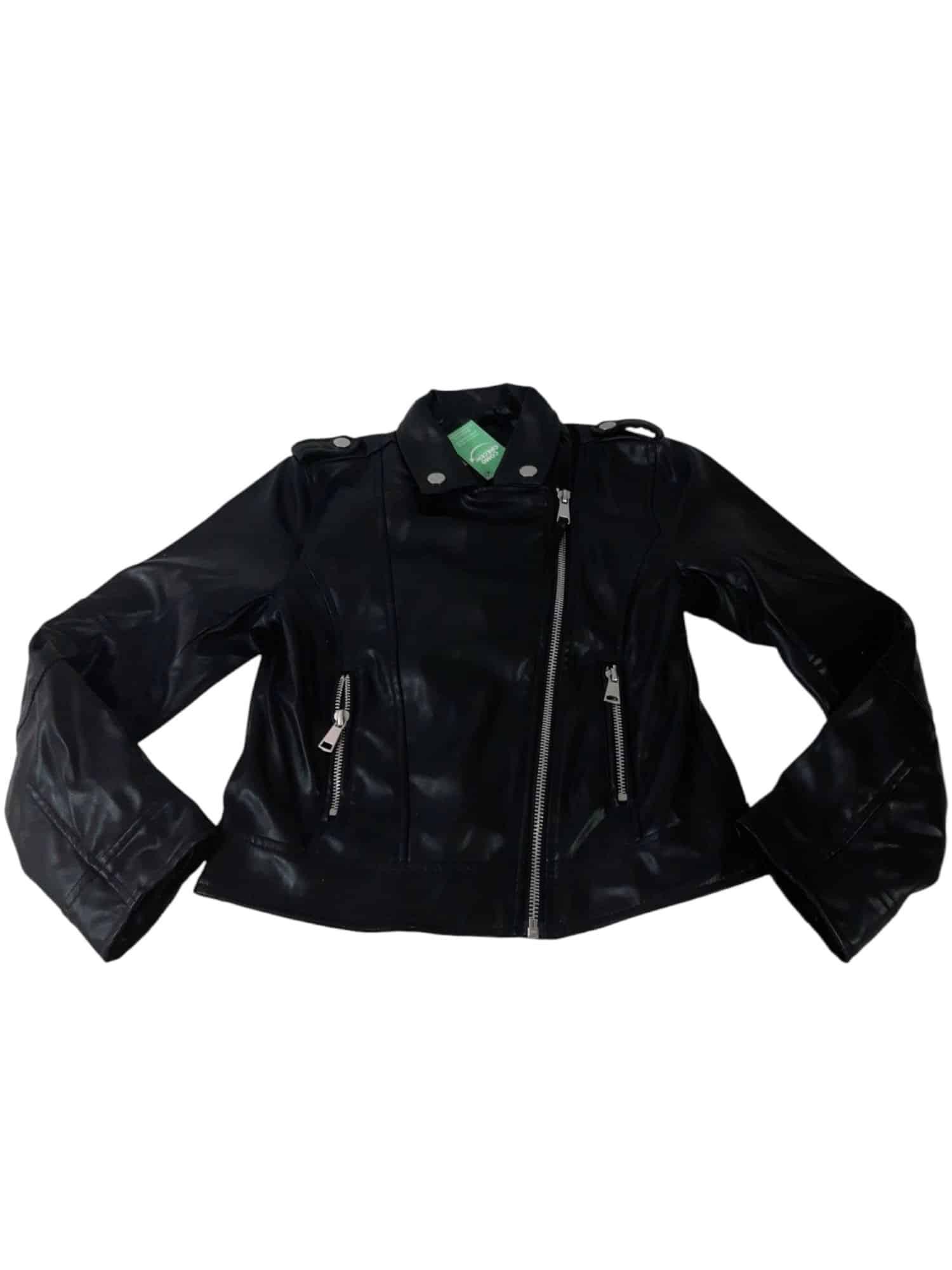 CAMPERA CUERINA NEGRA H&M T9/10