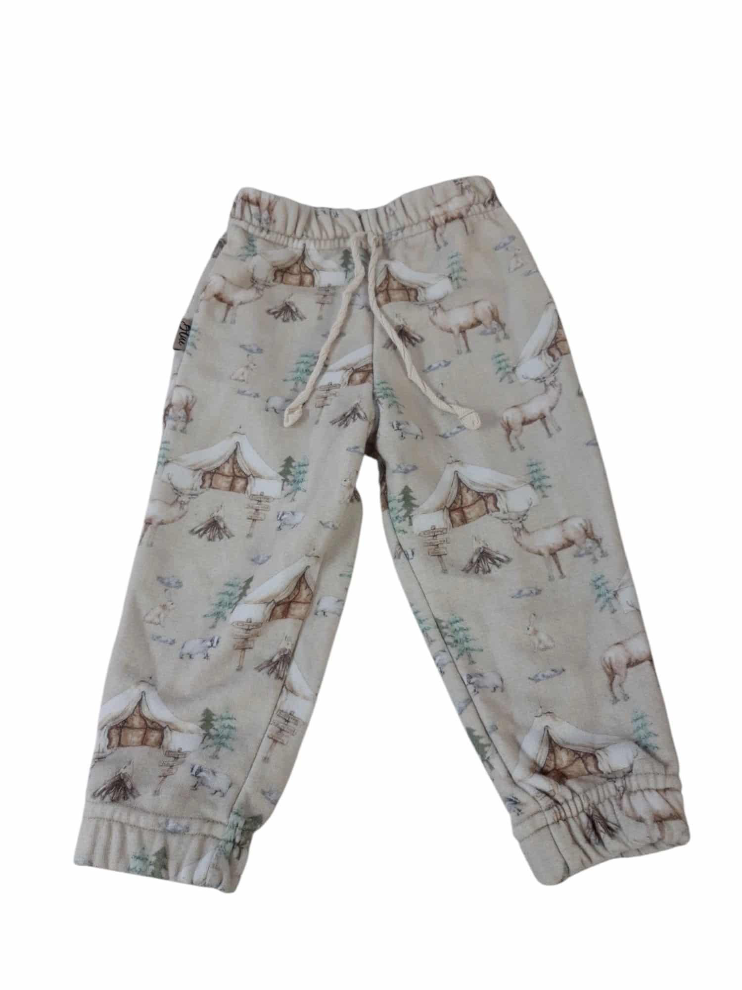 PANTALON ALG BEIGE CARPAS CONEJOS BLUE T12M