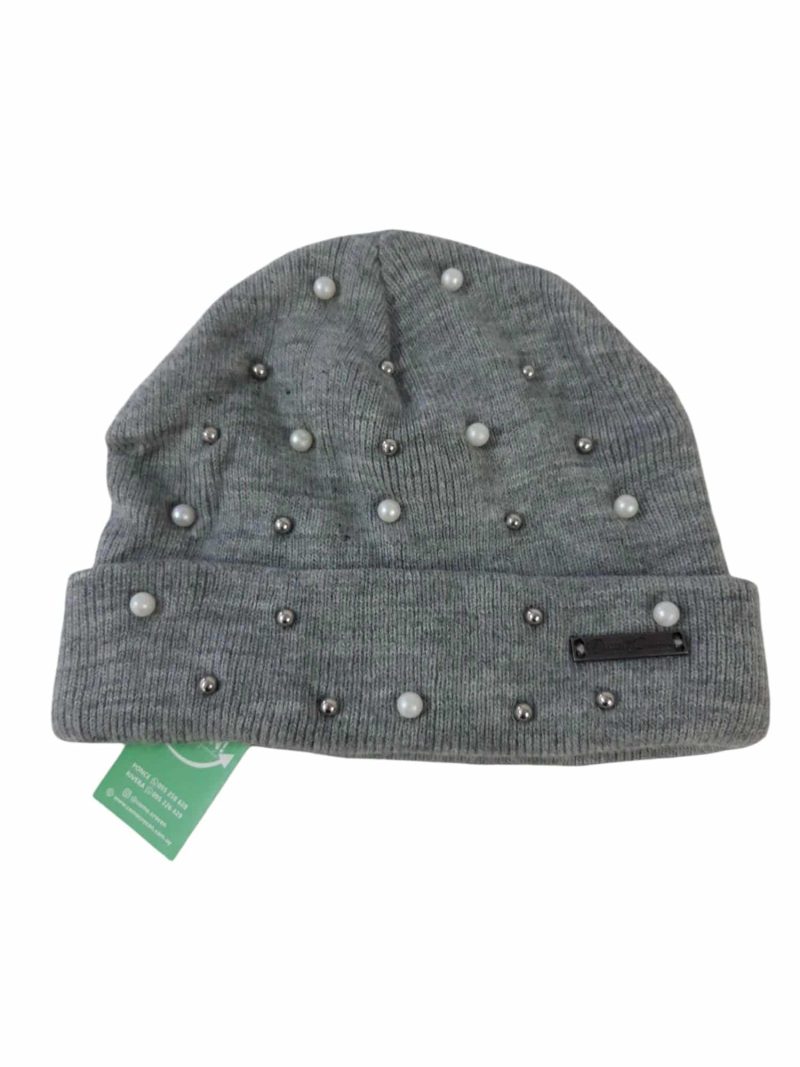 GORRO LANA GRIS CON PERLITAS DANIEL CASSIN