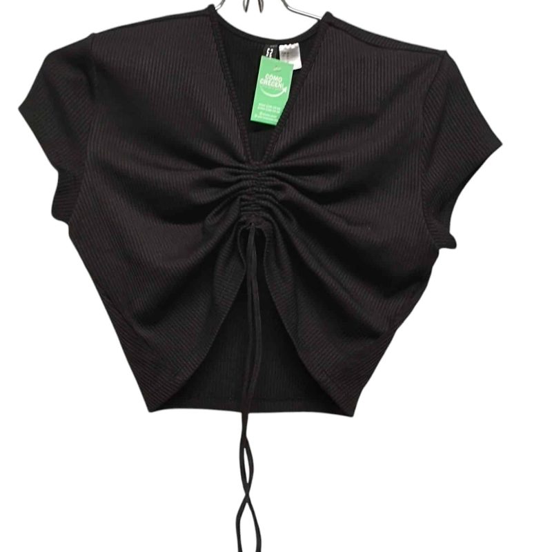REMERA NEGRA ALG RAYADO FRUNCE TIRAS DIVIDED T M