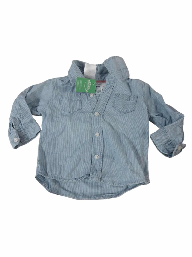 CAMISA RAYADA CELESTE BCA CARTERS T9M