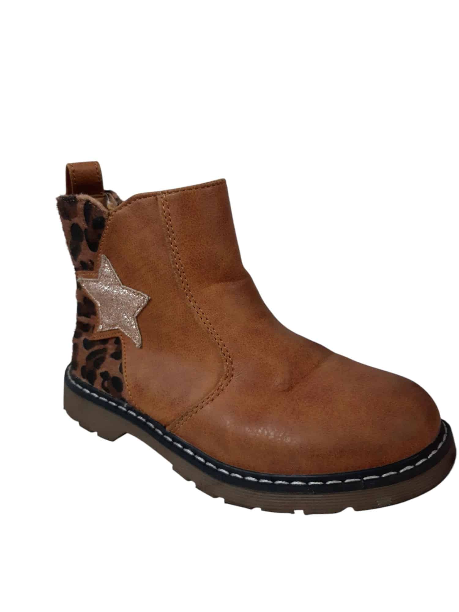 BOTAS BAJAS MARRONES ESTRELLA ANIMAL PRINT MINI MISS CAROL T28