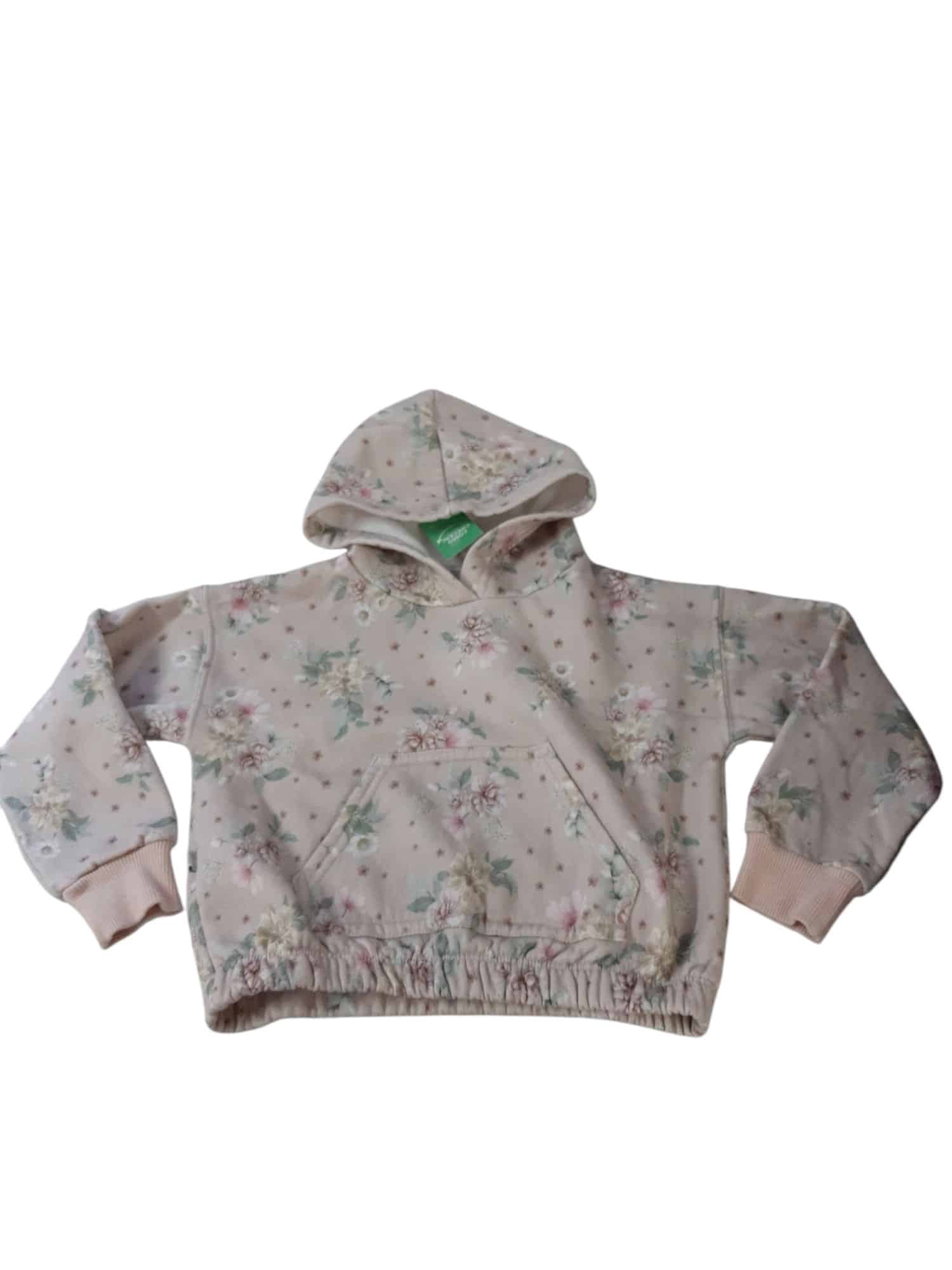 BUZO CAPUCHA ALG ROSADO PALIDO FLORES BLUE T8