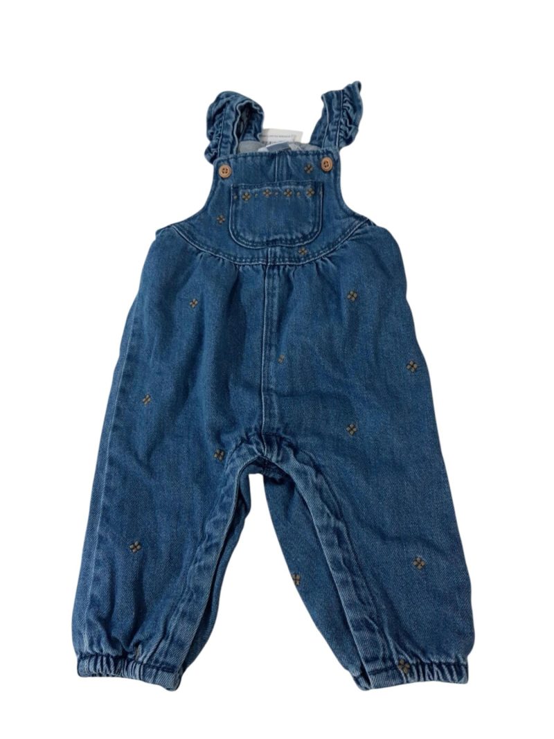 ENTERITO JEAN FLORCITAS BORDADAS ZARA T6/9M