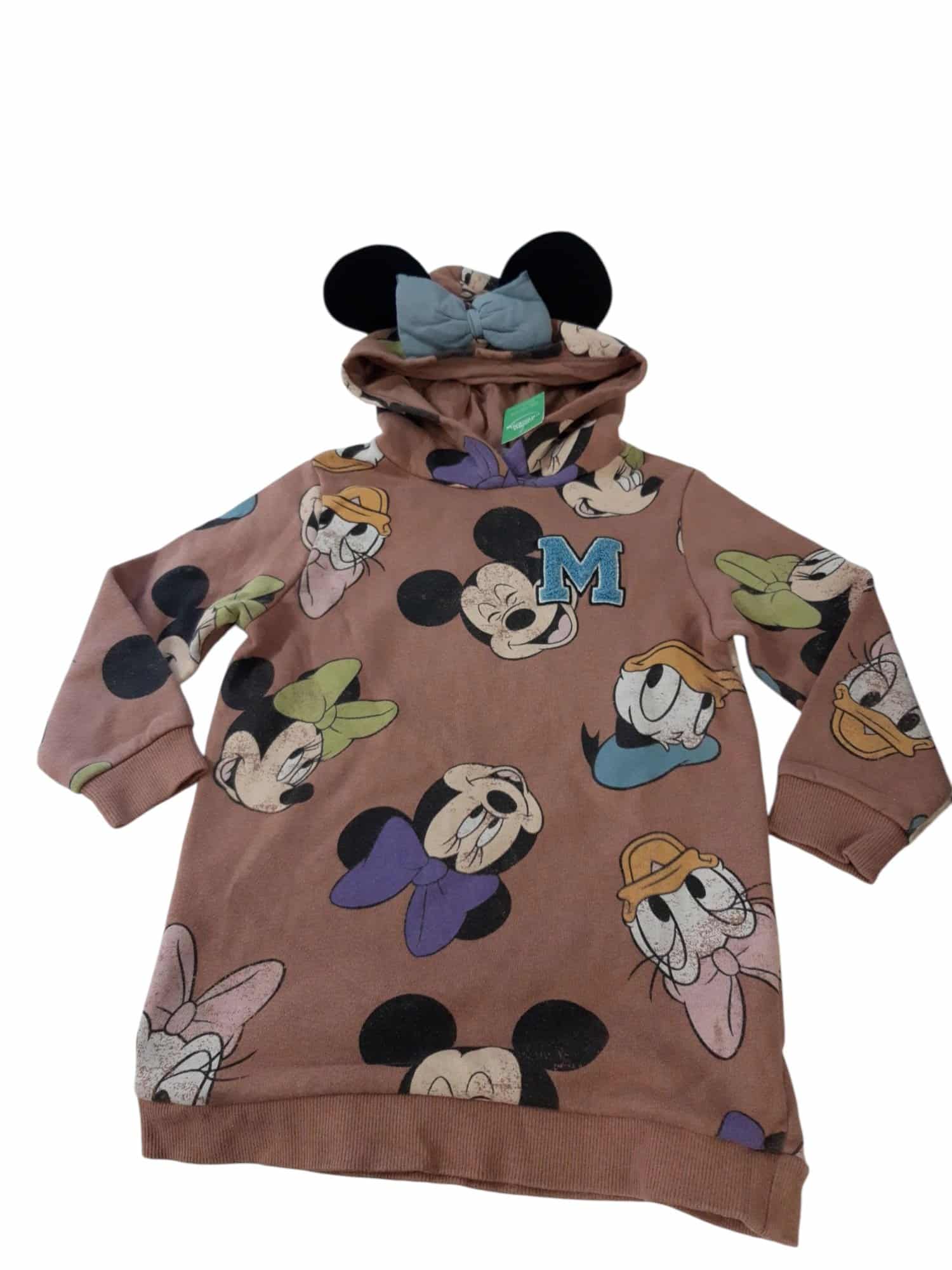 BUZO ALG MARRON LARGO MINNIE MICKEY DAISY H&M T4/5 FRIZ