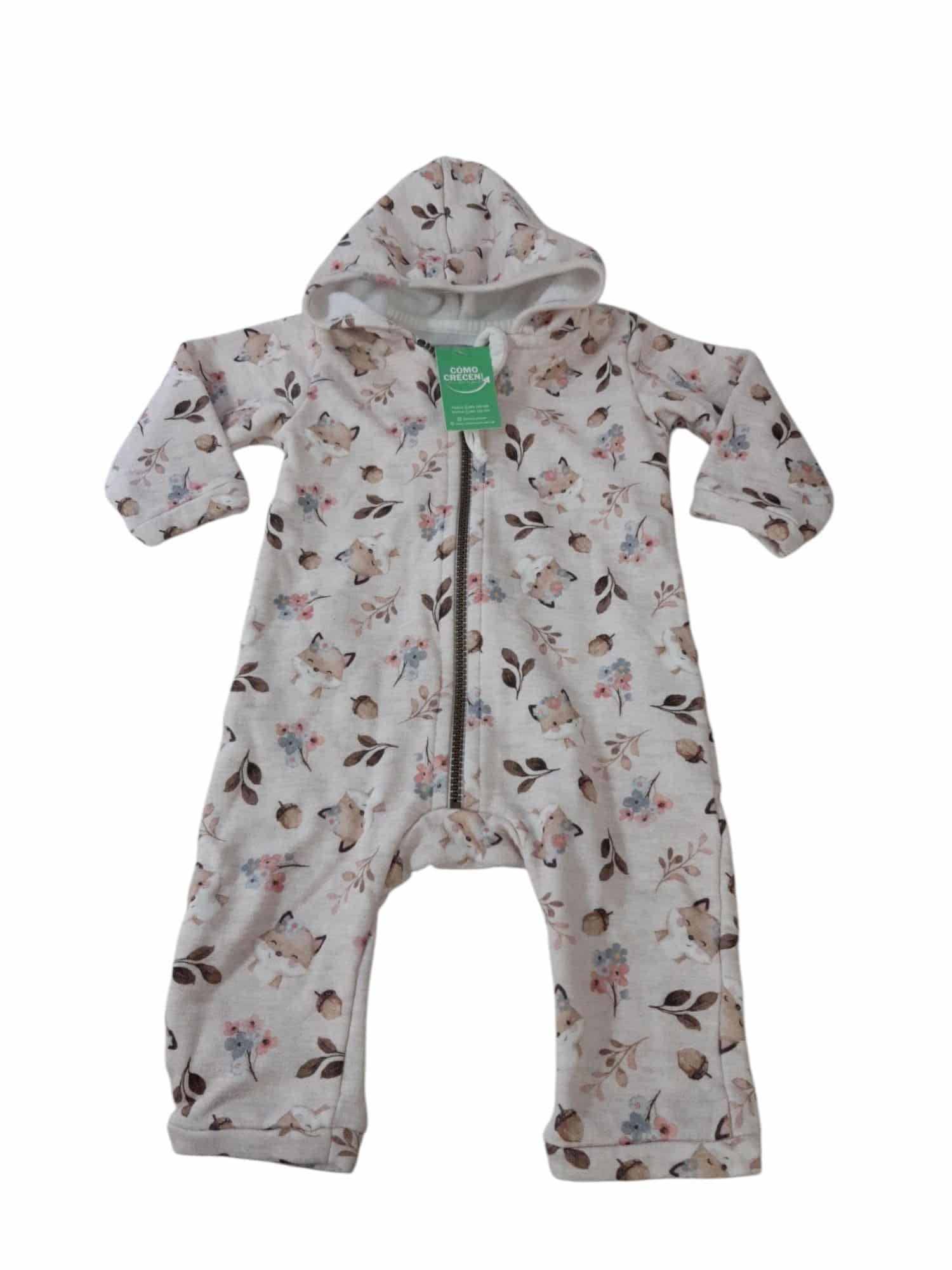 PIYAMA SIN PIE ALG BEIGE MAPACHES MIMO TL/9M