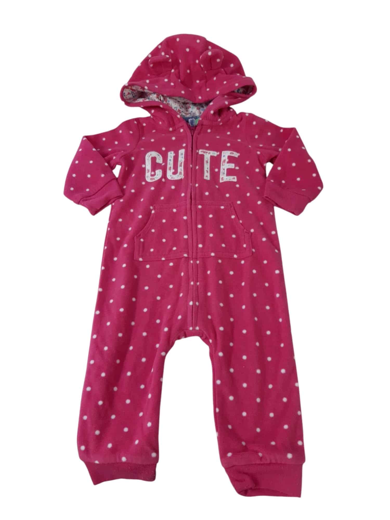 PIYAMA CON CAPUCHA POLAR FUXIA CUTE CARTERS T9M