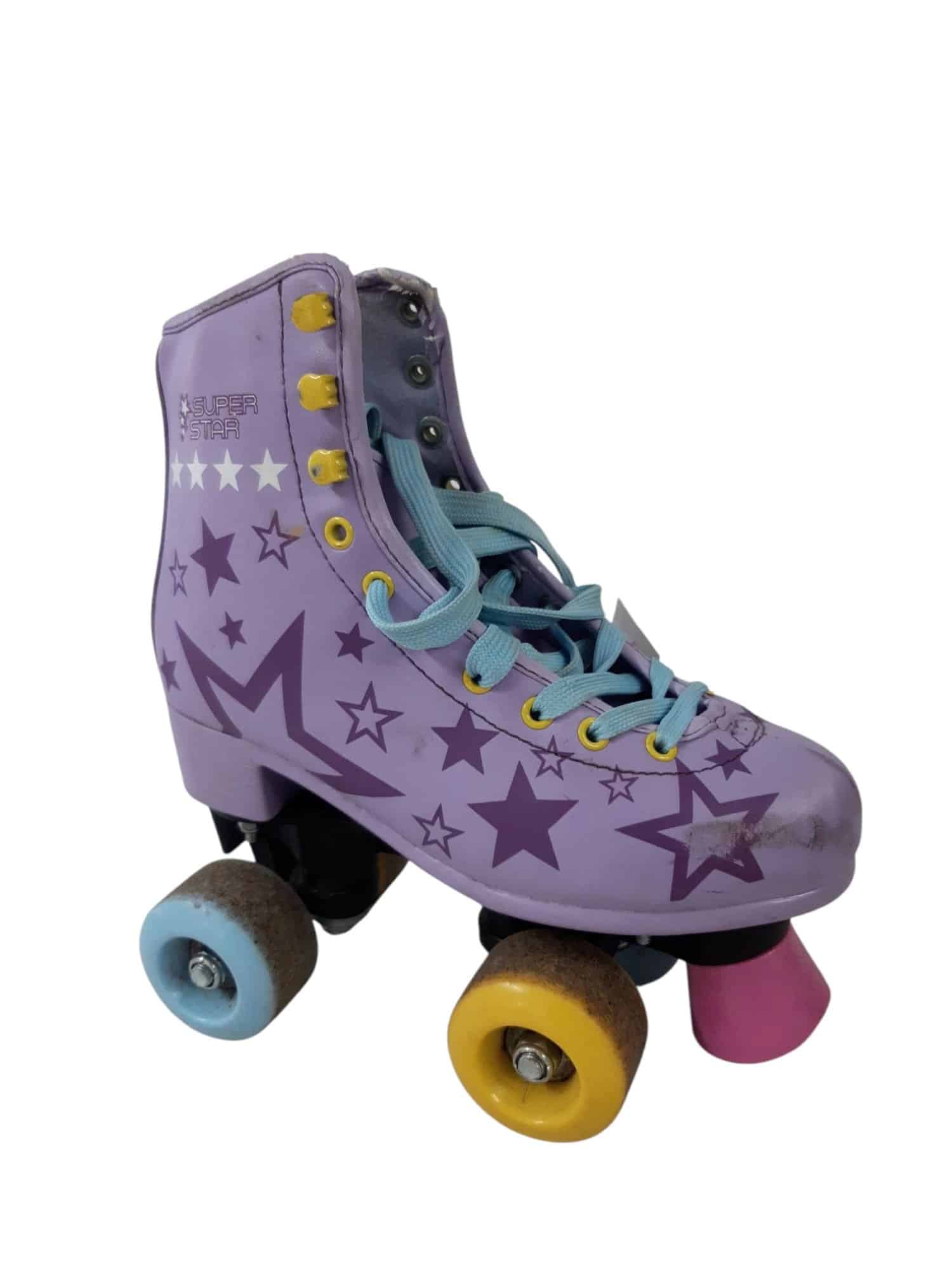 PATINES 4 RUEDAS LILA ESTRELLAS VIOLETAS SUPER STAR T33