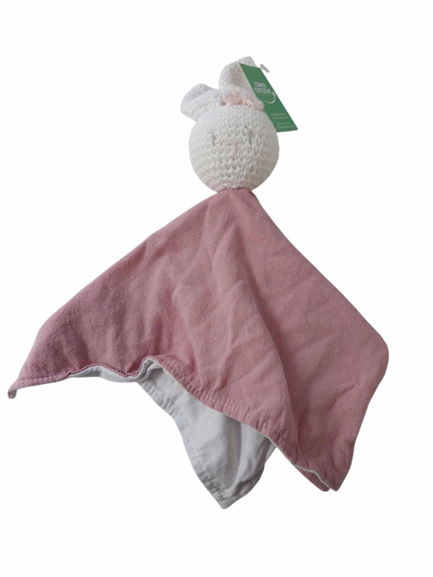MANTITA DE APEGO ROSA CONEJA CROCHET
