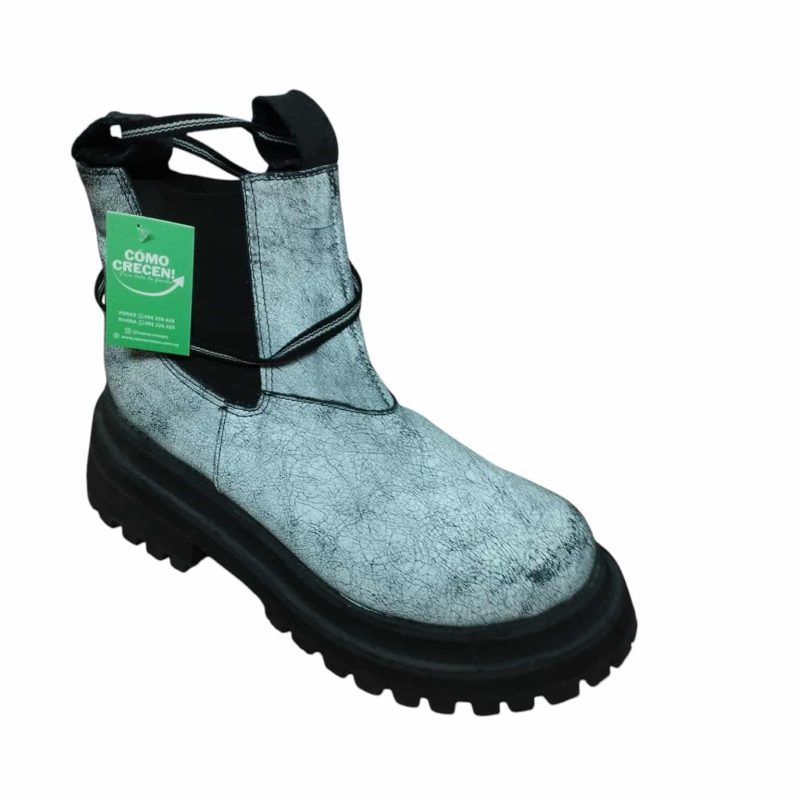 BOTA CORTA CUERO GRIS COMO CUARTEADA ELASTICO CONTENTINA T 38