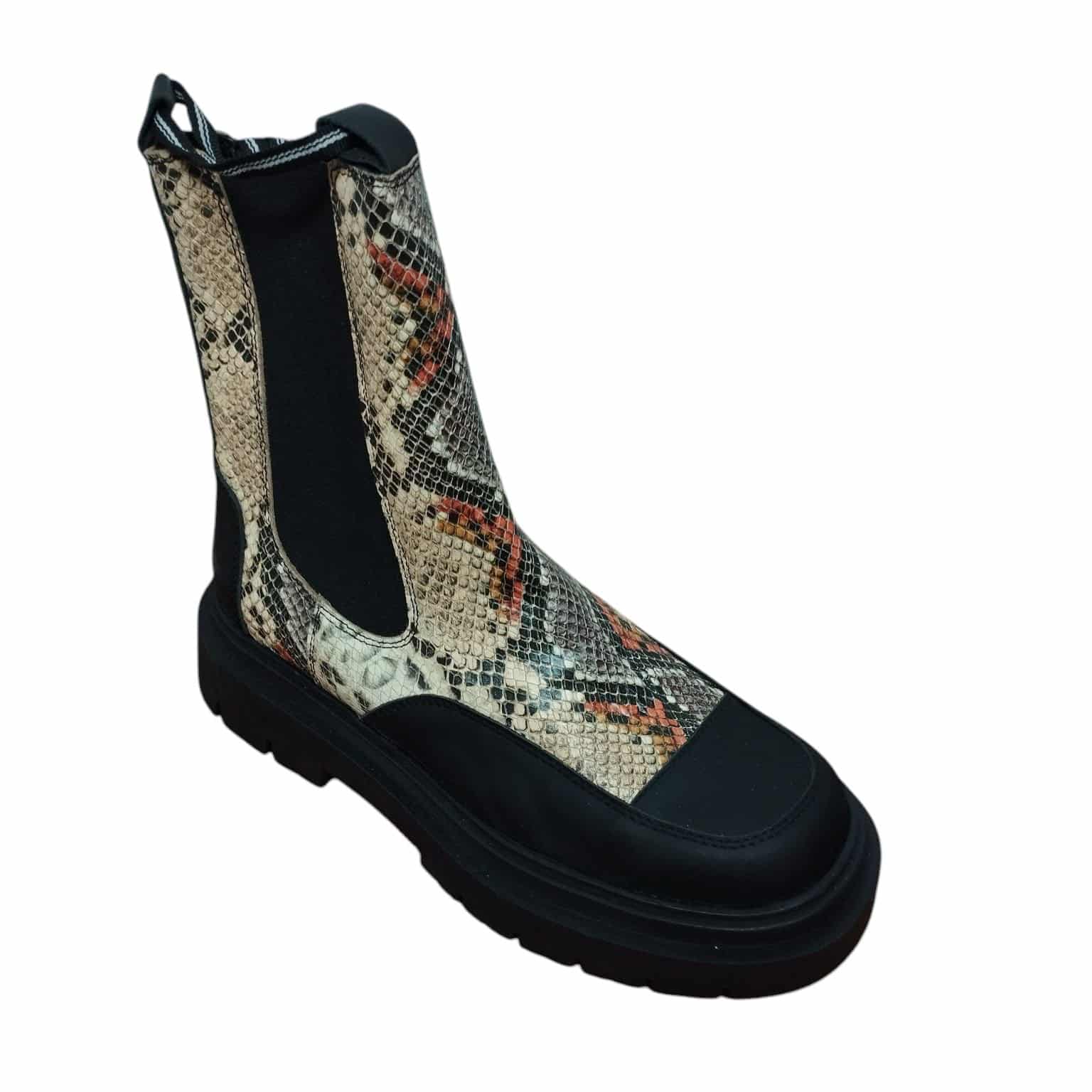 BOTA CORTA CUERINA COMB DISEÑO SERPIENTE ELASTICO CONTENTINA T 38