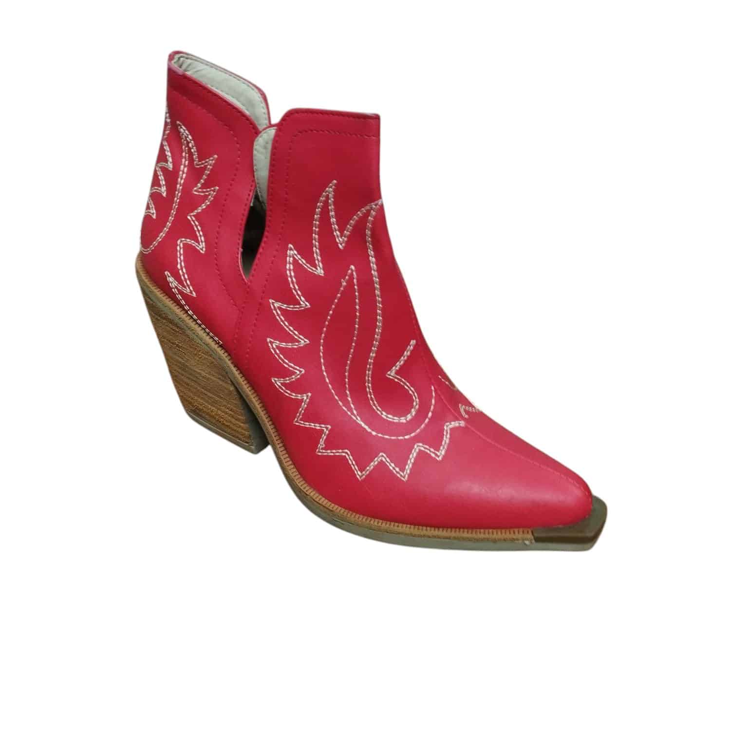 BOTIN TIPO TEJANO ROJO T 38