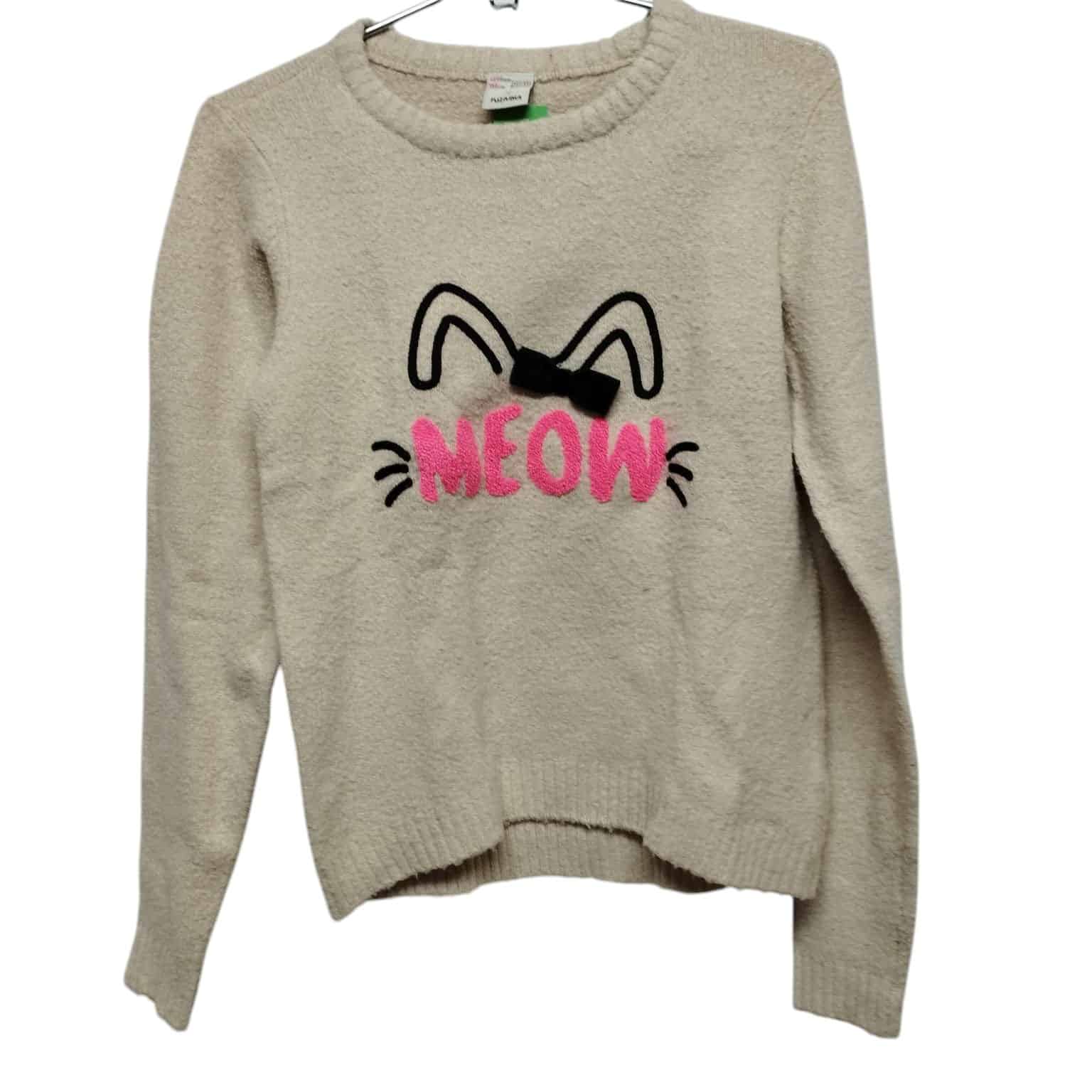 BUZO CREMITA NEGRO FUCSIA MEOW OREJITAS BIGOTES MOÑITA FUZARKA T 13/14