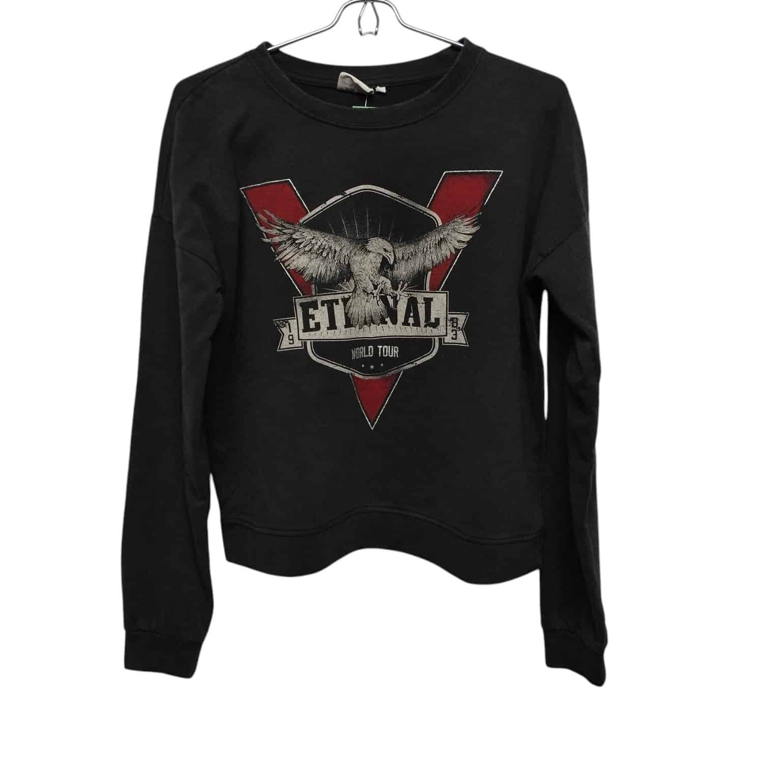 BUZO ALG C FELPA NEGRO ROJO  AGUILA ONLY T S