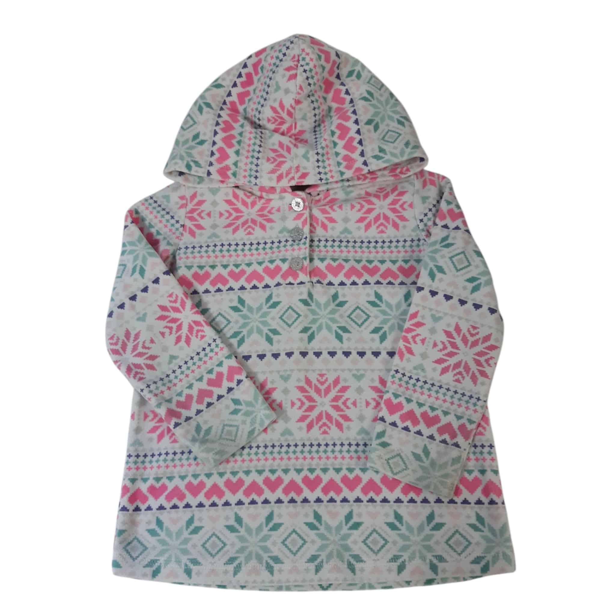 BUZO CON CAPUCHA POLAR BLANCO ROSADO CELESTE BOT CARTERS T4 GT