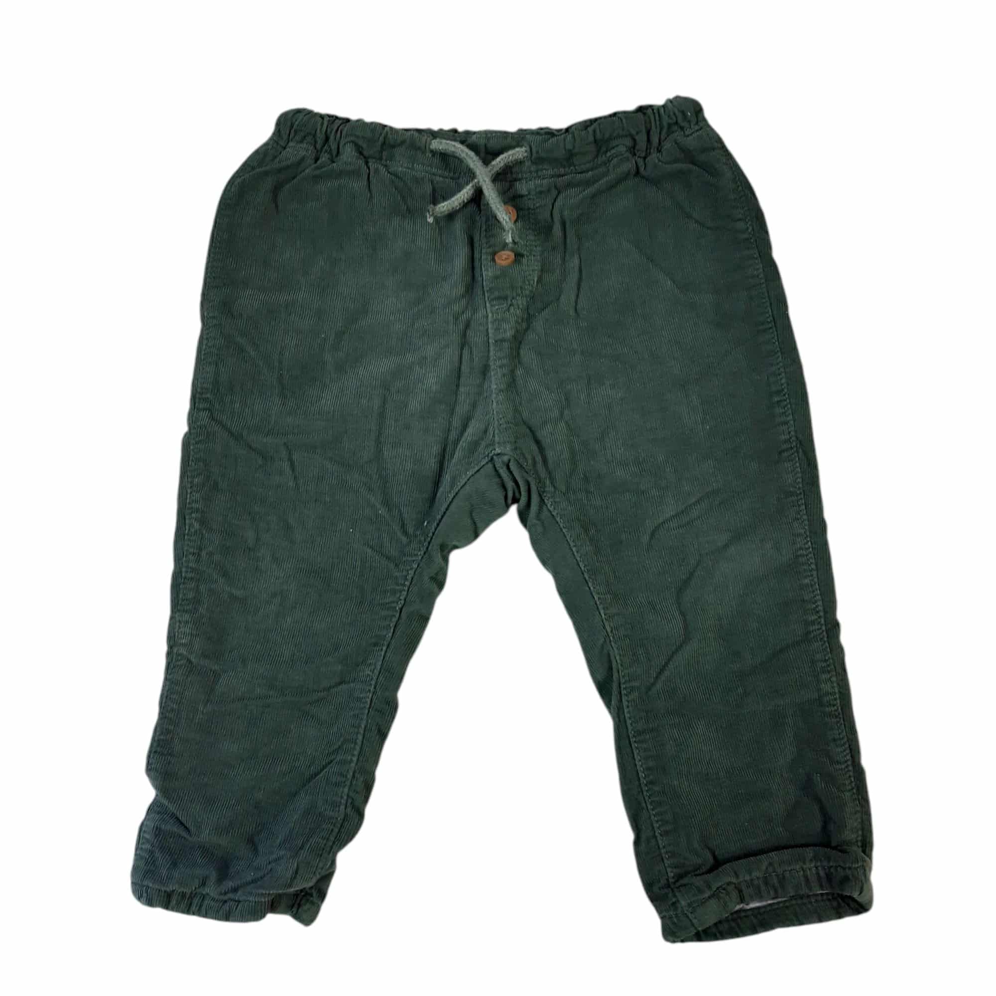 PANTALON PANA VERDE FORRADO H&M T9/12M