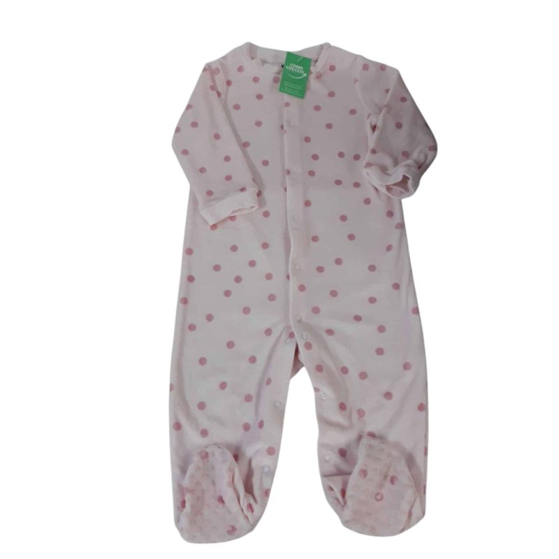 PIYAMA PIEL DURAZNO ROSADO LUNARES TEDDY BOOM T6/9M