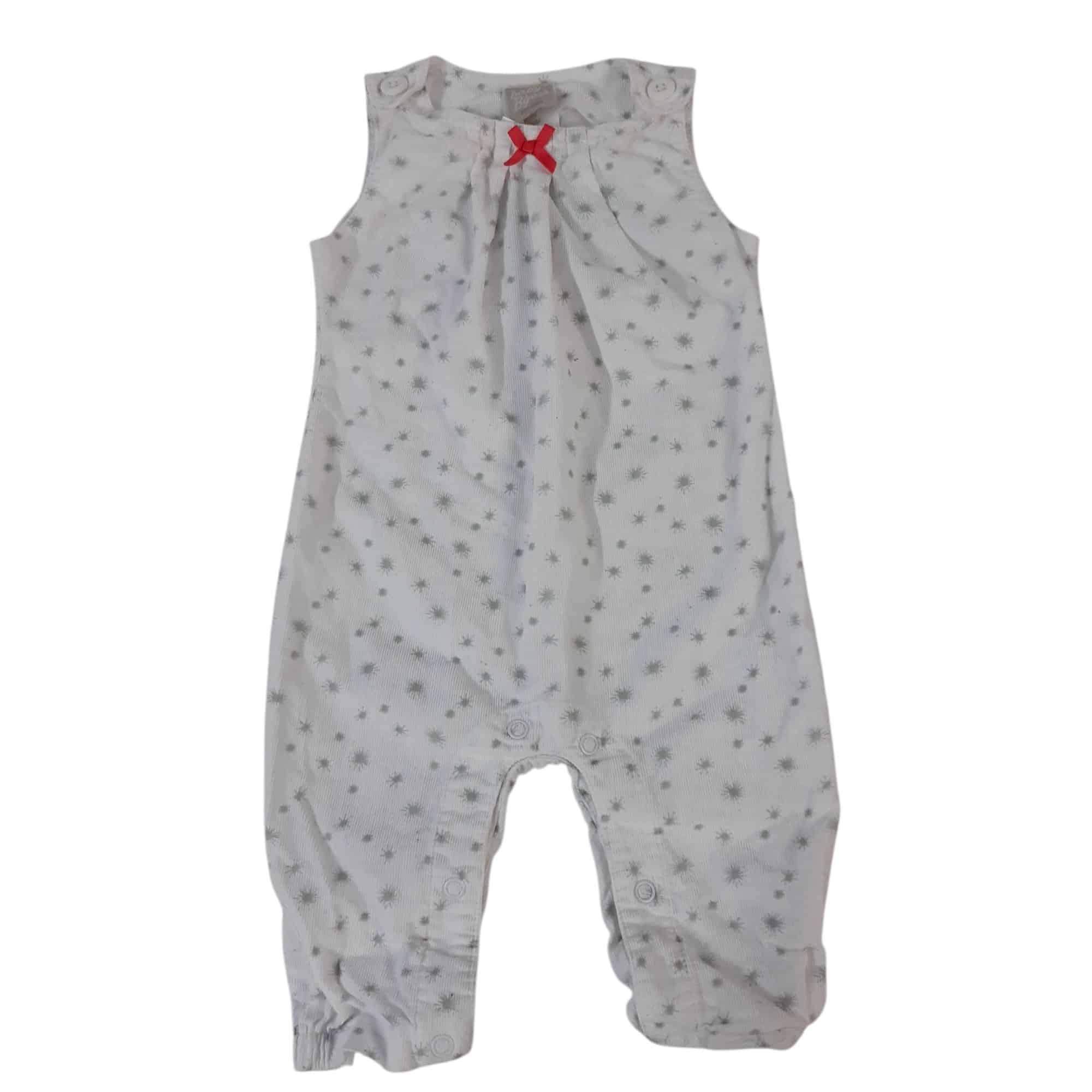 ENTERITO PANA BCO ESTRELLITAS GRISES MOÑA ROJA BABY BGOSH OSHKOSH 6M