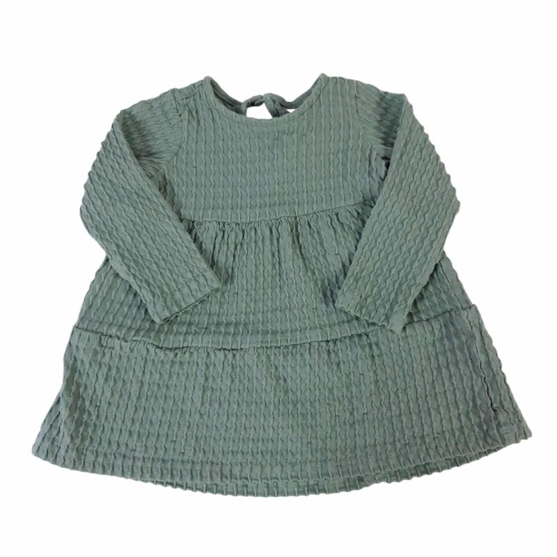 VESTIDO ALG VERDE FRUNCES H&M T6/9MM