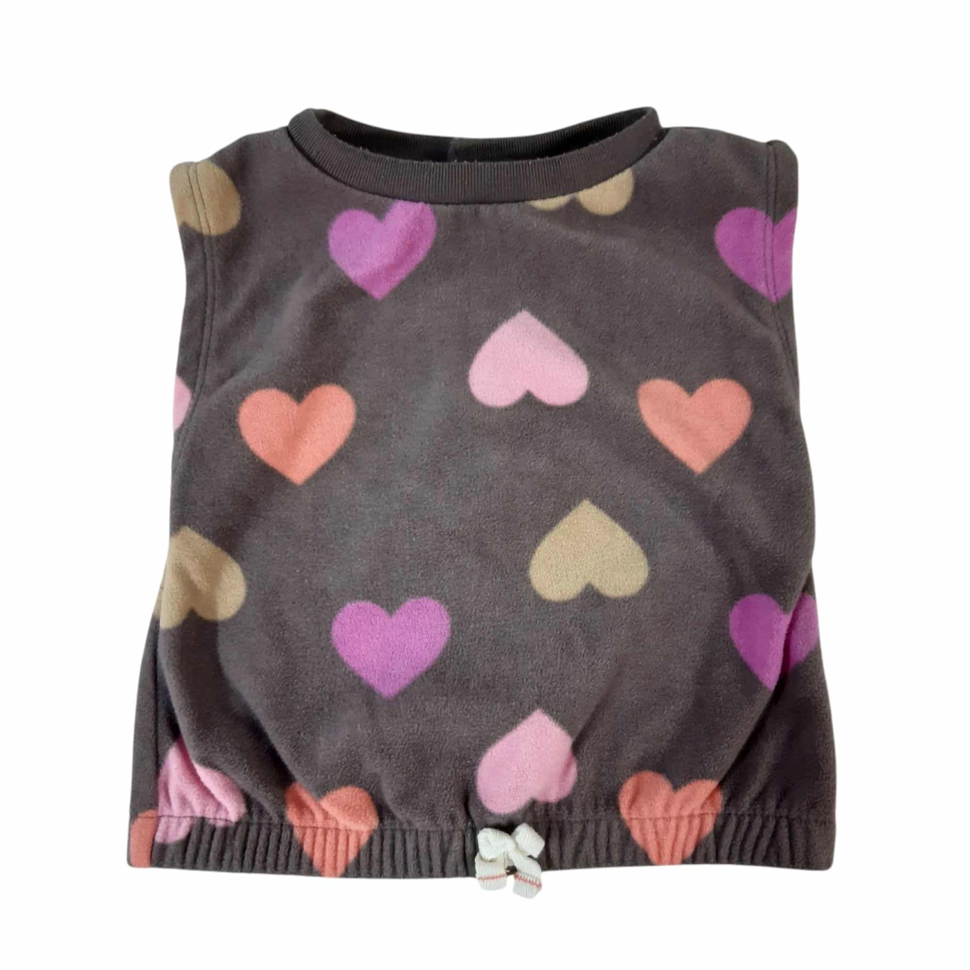 CHALECO POLAR MARRON CORAZONES COLORES ELASTICO CARTERS T9M