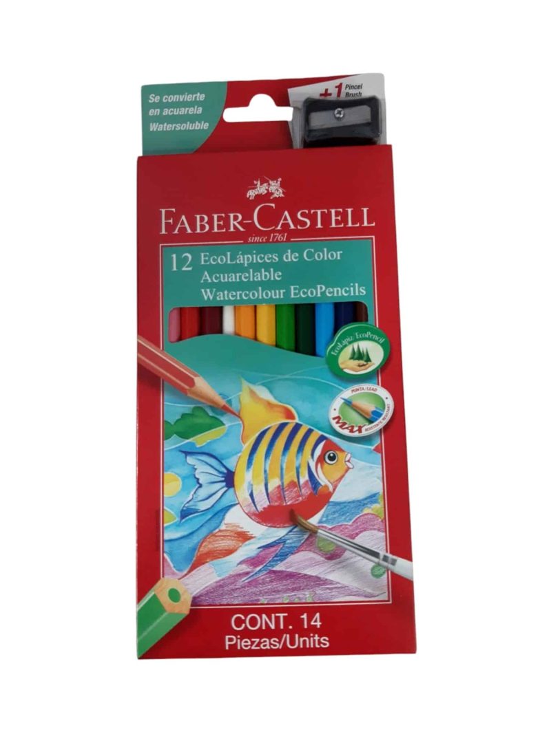 LAPICES ACUARELABLES FABER CASTELL X12 + SACAPUNTAS