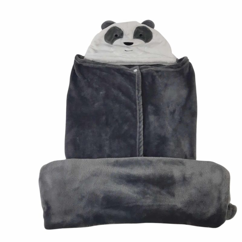 MANTA SOBRE POLAR GRIS BCO OSO MINISO 90X100 CM