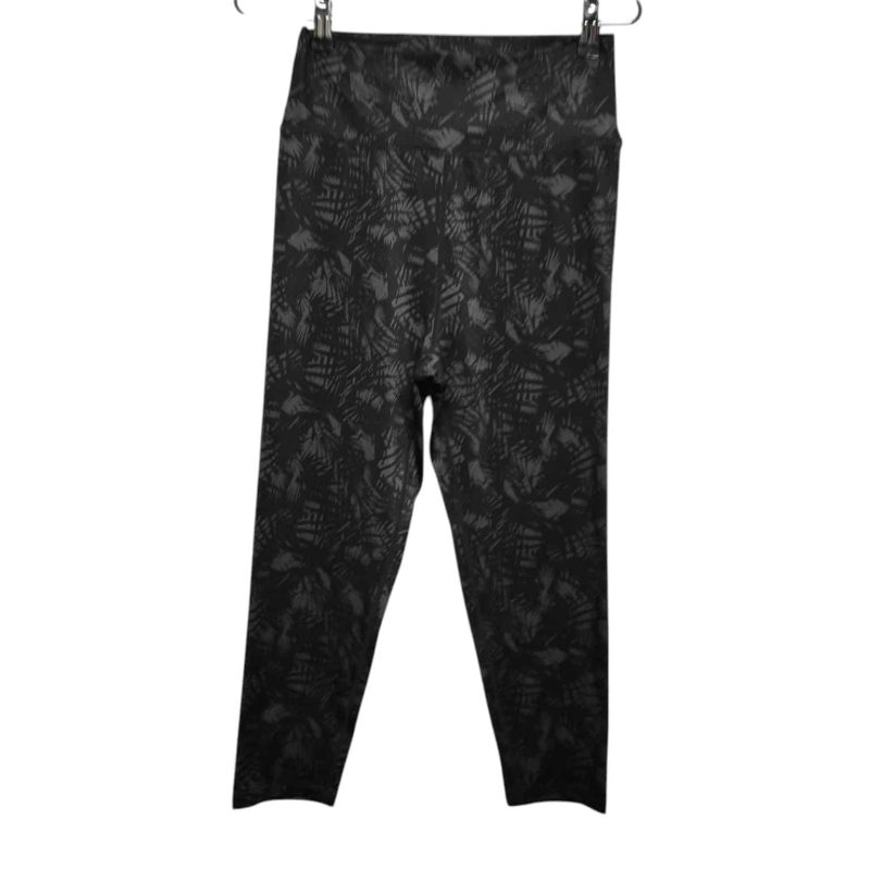 CALZA LYCRA NEGRO GRIS HOJAS JFU T M NUEVA