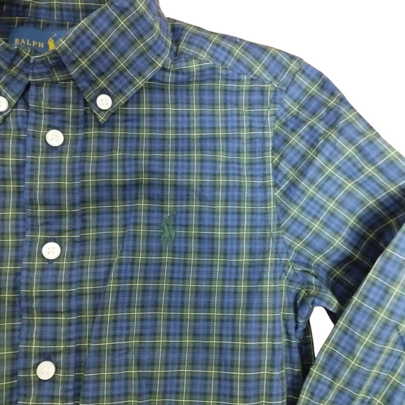 CAMISA CUADROS AZUL VERDE AMARILLO RALPH LAUREN T 4 - Imagen 2