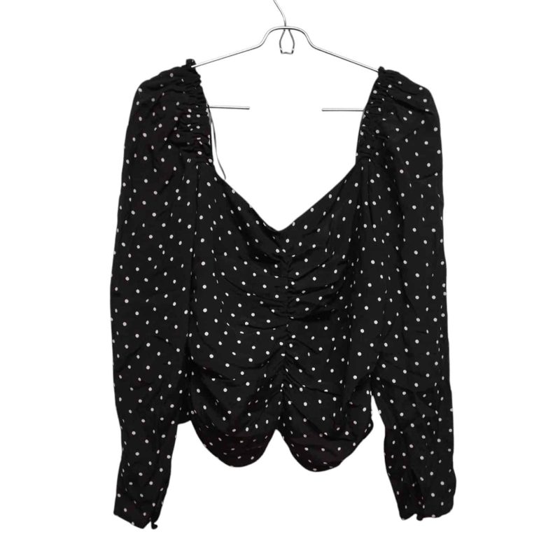BLUSA NEGRA LUNARES BCOS FRUNCES H&M T 44