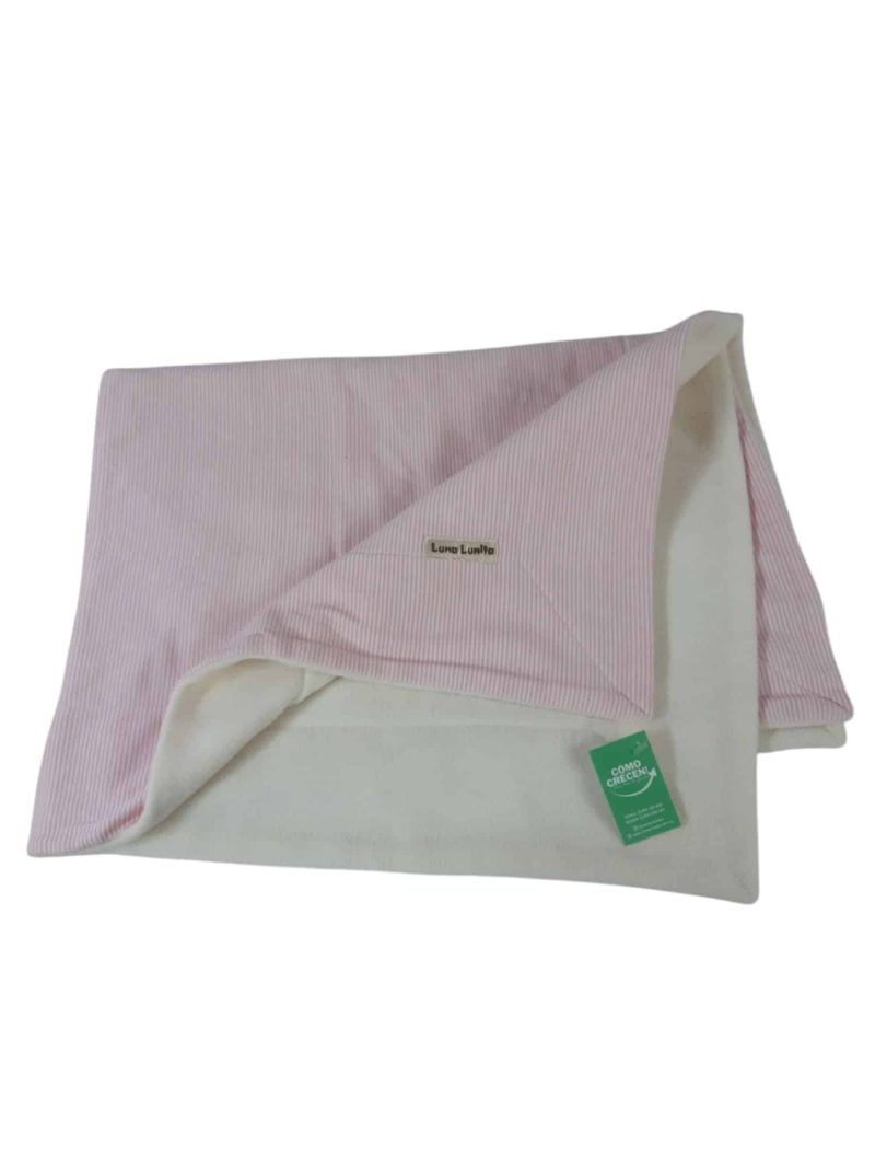 MANTA PARA COLECHO RAYADA ROSA BCA LUNA LUNITA INT POLAR BCO